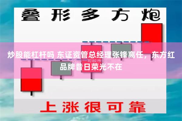 炒股能杠杆吗 东证资管总经理张锋离任，东方红品牌昔日荣光不在