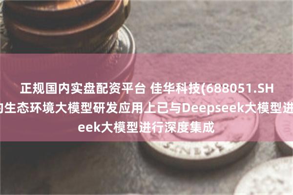正规国内实盘配资平台 佳华科技(688051.SH)：在原有的生态环境大模型研发应用上已与Deepseek大模型进行深度集成