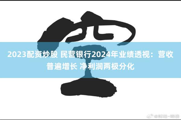 2023配资炒股 民营银行2024年业绩透视：营收普遍增长 净利润两极分化
