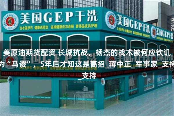 美原油期货配资 长城抗战，杨杰的战术被何应钦讥为“马谡”，5年后才知这是高招_蒋中正_军事家_支持